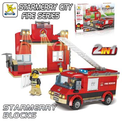 China DIY TOY Factory wholesale building and design fire fighting series mosaic puzzle intelligence building blocks for sale