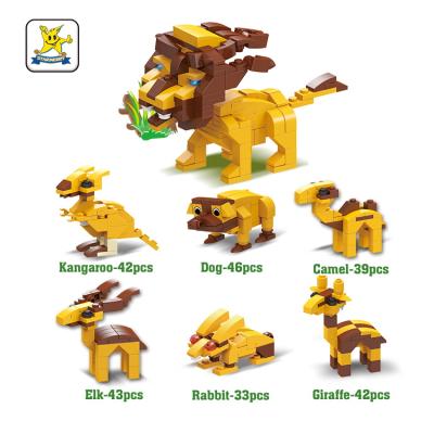 China DIY TOY Factory Directly Sale Cheap Design Plastic Bag Custom Mini Animal Series Building Brick Blocks Set for sale