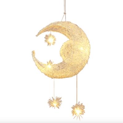 China Modern Modern Moon Star Shape Creative LED Pendant Lamp Chandelier Ceiling Light LED Lamp Fixture For Kids for sale