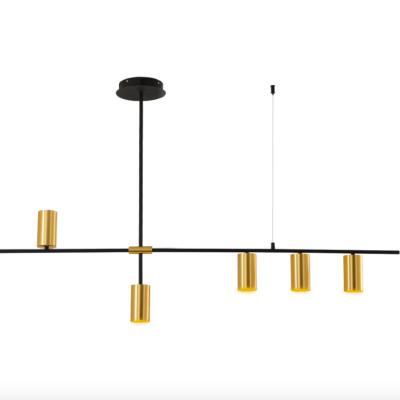 China Modern Gold Linear Geometric Ceiling Spotlight Kitchen Island Chandelier Light For Dining Room for sale