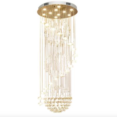 China Modern Modern Spiral Beaded String Hanging Luxury K9 Crystal Chandelier for sale