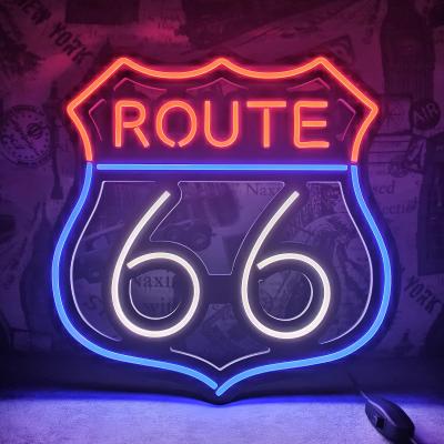 China Buildings Route 66 Beer Bar Club Wall Light LED Neon Sign for sale