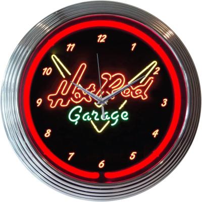 China Quality Antique Cobra Rod Style Size Garage Neon Clock hot with wholesale price for sale