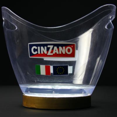 China Sustainable Cinzano Small Size Boat Shaped Custom Logo Led Boat Shape Ice Bucket For Wholesale for sale