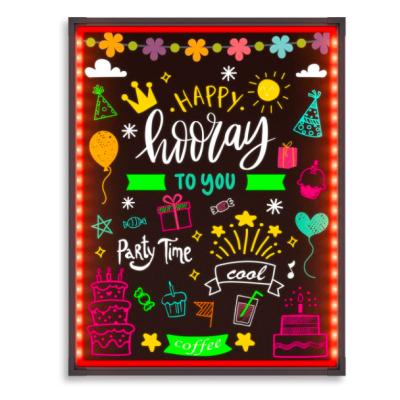 China Erasable Effect Restaurant LED Menu Neon Sign For Kitchen Wedding Promotions Rectangle for sale