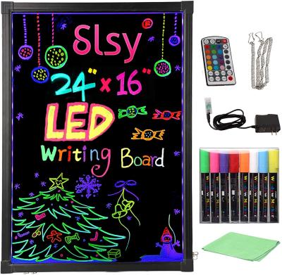 China LED Hand Flashing Illuminated Erasable Writing Board with 8 Makers Fluorescent Rectangle for sale