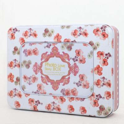 China Gift & rectangular craft metal photo collection tin box for sale