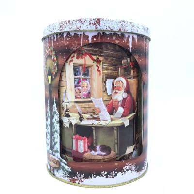 China Recyclable Christmas Music Carousel Tin Can Gift Box Turn Chime Tin Box for sale