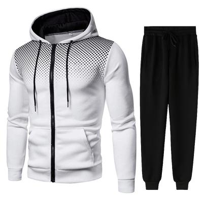 China Men's Gradient Zipper Cardigan Suit Tracksuits Spring Autumn Hoodie Jogging Trousers Fitness Casual Wear Breathable Sportswear Set Sweatsuit for sale