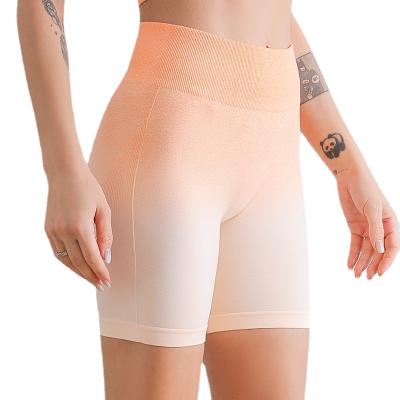 China 2021 New Women's Ombre Seamless Compression High Waist Training Breathable Active Shorts for sale