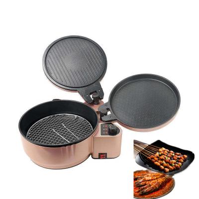 China Large Non-stick Surface Hot Sale Factory Direct Multi-Functional electric  BBQ Grill Pizza Maker shabu-shabu hot pot cook stove for sale