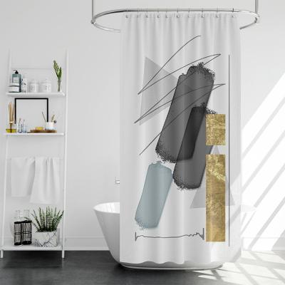 China 2022 Amazon Sustainable Hot Selling Shower Curtain For Bathroom Printed Waterproof Designers Shower Curtains Set Shower Curtain Fabric for sale