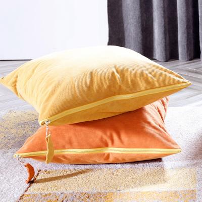 China Factory Wholesale Anti-Static Decorative Pillow Covers Large Zipper Sofa Living Room Cushion Cover Corduroy Single Home Pillow Case for sale