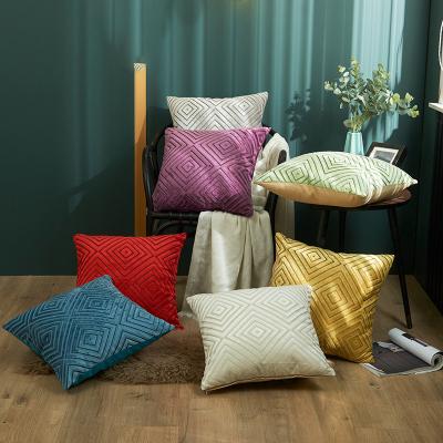 China Creative Home Decoration Anti-static Flocking Cushion Cover Factory Promotion Patio Pillow Cases Modern Home Sofa 18*18 Pillow Cover for sale