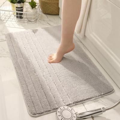 China Nature Sustainable Single Bath Non Slip Mat Water Absorbent Soft Microfiber Luxury Bath Mat Super Cozy Bathroom Rug for sale