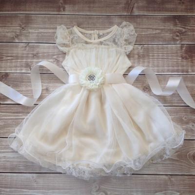 China Country Wedding Washable Little Flower Girl Dresses, 3 Year Old Girl's Dress for sale