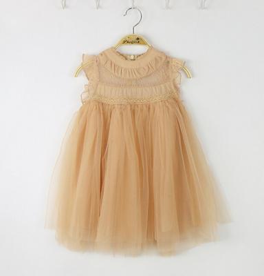 China New Hot Selling Washable In USA Caramel Lace Girls Tulle Dress, Girls Dress for sale