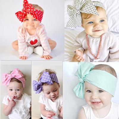 China 2016 New Fashion Cotton Knot Fabric Messy Bow Babies Headband for sale