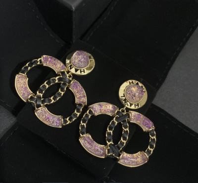 China New Brand Designer Letter cc GG Crystal Rhinestone Hoop Earring Fashion Religious Statement Earrings For Women Gifts Jewelry Wholesale for sale