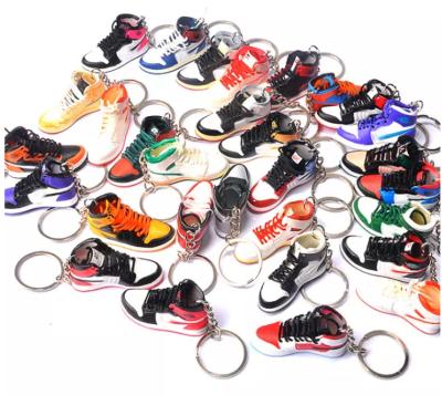 China Wholesale 3D Mini Sneakers Jordan Rubber Shoe Shoes AJ Pattern Key Chain Cute Keychains With Box for sale