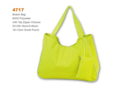 China Zippered Summer Beach Tote Bags High Density 600D Polyester Type With Inner Pouch for sale