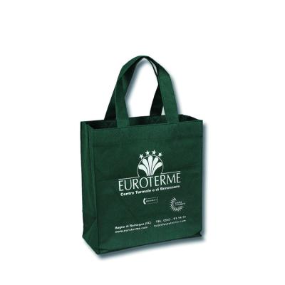 China 80gsm non woven short handle dark green non woven shopping bag for sale