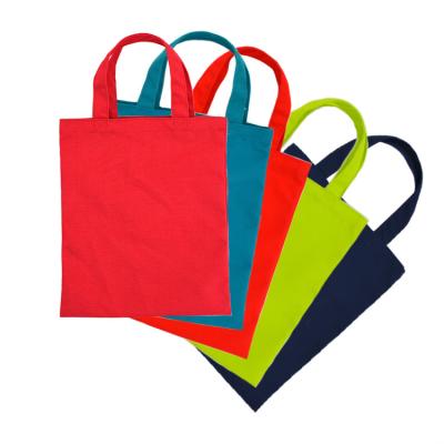 China bolso 100% de compras respetuoso del medio ambiente modificado para requisitos particulares de la manija corta del algodón de la bolsa de asas del color en venta