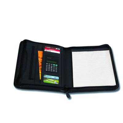 China Zipper Closure Type A4 Portfolio Folder With With Calculator & Pen Holder for sale