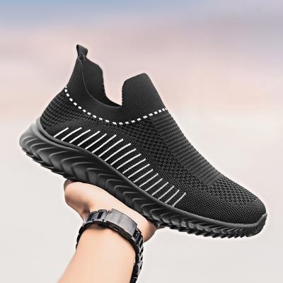 China Fashion lightweight lightweight style EVA outsole flight knitted fabric walking shoes mens sneakers for sale