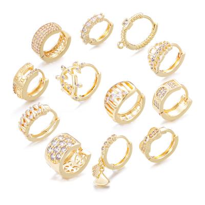 China Hot Sale FASHIONABLE Dubai 18k Gold Plated Zircon Earring Circle Charm Earrings Niche Design Sense for sale