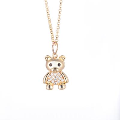 China Hot Selling Fashion Bear Metal Jewelry Chain Gold Plated Necklaces For Women Wholesale for sale