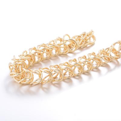 China Retro 18K Gold Plated Brass Curb Chain Twisted Link Chains Bulk For DIY Necklace Bracelet Jewelry Finding for sale