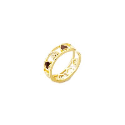 China Beautiful Well-designed Fashionable Cavity Metal Open Rings Lead Free Nickel Free Zircon Suppliers Wholesale 18K Gold Plated Open Heart Ring Jewelry for sale