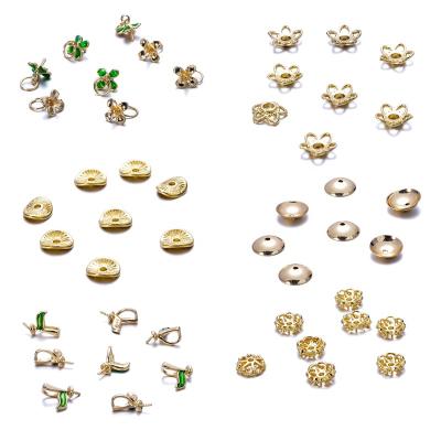 China Fashionable.Popular.Ladies Connector Dangle Bead Covers Spacer Flower Bead Mountings Assortment For DIY Earrings Necklace Jewelry Making Supplies Findings for sale