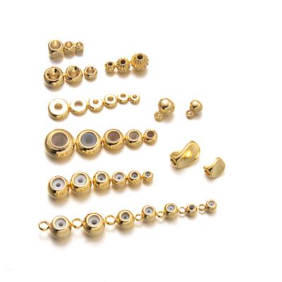 China Single High Quality 18K Gold Plated Spacer Loose Beads Jewelry Making Accessories for sale