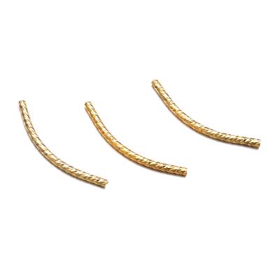 China Wholesale DIY Section Crimp Tube Brass 18K Gold Plated Spacer Beads Pendants Charms For Necklace Jewelry Making for sale