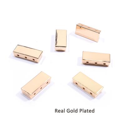 China Japanese Boho Miuki Metal Bead Real Gold Plated Tila Beads 2021 Summer Jewelry Metal Hematite Arrow Square Bead For Jewelry Making for sale