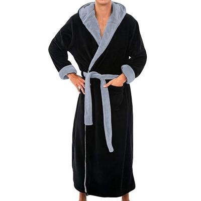 China Color Thermal Men's Plush Lengthened Kimono Bathrobe Winter Quilting Home Clothes Long Sleeve Robe for sale