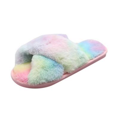 China Fashion Trend Autumn And Winter New Fashion Design Women's Fur Slippers For Homewear for sale