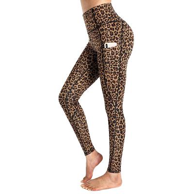 China High Quality Breathable Active Yoga Pants Leopard Waist Fitness Use Camouflage Print Arm Warmers For Women Fitness for sale