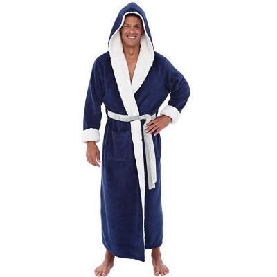 China Thermal Men's Thermal Color Kimono Bathrobe Winter Lengthened Quilting Home Clothes Long Sleeve Robe for sale