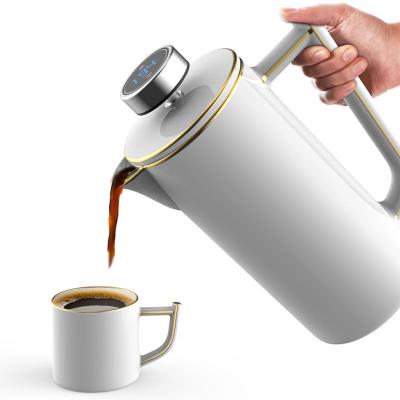 China Large Capacity 1000ml French Press Coffee Maker Portable Ceramic French Press for sale