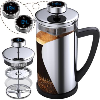 China Commercial Coffee Maker With Filtration 4 Level System Coffee Press Vacuum Glass French Coffee Maker for sale