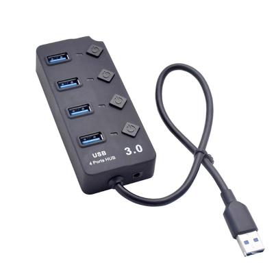 China For Keyboard/MacBook/Mac Pro/USB 3.0 Hub 3.0 High Speed ​​4 USB 3.0 Hub Splitter Left On/Off Switch Mac Mini /iMac/Surface Pro/PC/Flash Drive for sale