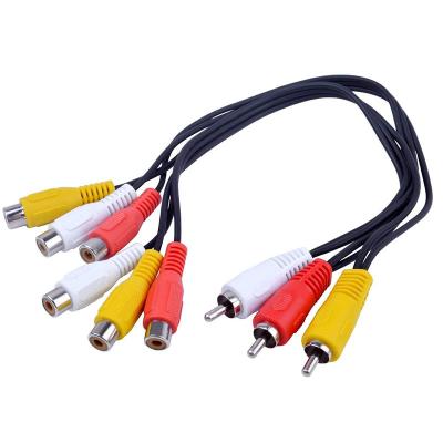 China DVD Player 3 RCA Male Jack To 6 RCA Female AV Plug Splitter Audio Adapter Cable Cable for sale