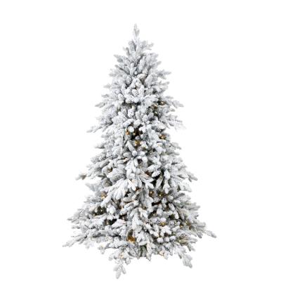 China PVC/PE Pre-lit Artificial Assembled Christmas Tree PE PVC Outdoor Pine Christmas Tree Snow Lead for sale