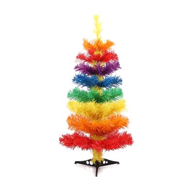 China Environmentally Friendly Custom Made Colorful Rainbow Christmas Table Mini Christmas Tree for sale