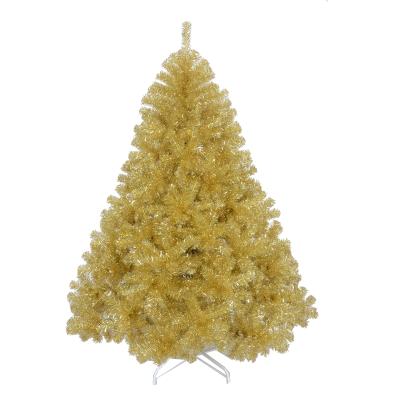 China Decor Christmas Tree Supply PVC Top Grade Golden Yellow Artificial Christmas Tree For Decoration for sale