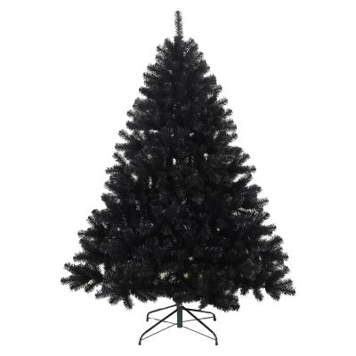 China Hot Selling Eco-friendly Black PVC Artificial Christmas Tree For Holiday Seasonal Decoration for sale