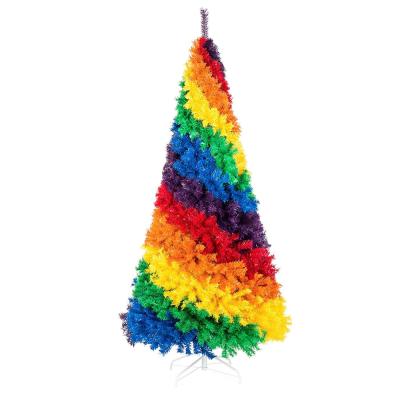 China Eco-friendly Christmas ornaments colorful rainbow 2021 Christmas tree for sale